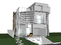 Free mẫu nhà phố 2 tầng file sketchup