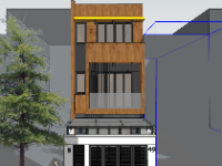 Free mẫu nhà phố 3 tầng 7.7x21m file sketchup