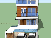 Free mẫu nhà phố 3 tầng sketchup