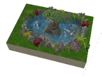 Free model tiểu cảnh mini sân vườn kích thước 2.5x3.5m