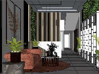 Free thiết kế phòng chờ quán spa file sketchup