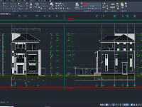 Full autocad biệt thự 3 tầng 8.7x12.7m Hồ sơ thi công kiến trúc, kết cấu, điện nước.