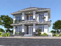 Full bản vẽ biệt thự vườn mái Nhật 2 tầng 11.5x9.8m