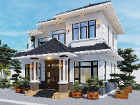 Full bản vẽ CAD kiến trúc kết cấu mẫu nhà 2 tầng mái Nhật 7.5x10m