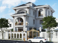 Full bản vẽ CAD kiến trúc mẫu nhà biệt thự tân cổ điển 3 tầng 11x16m