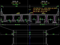 Full Bản vẽ cầu dầm giản đơn L=8×8+7×24.54+1×33+7×24.54+8×8 B=12m Song ngữ