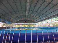 Nhà bể bơi 11x21m,thiết kế nhà bể bơi khung bạt,nhà bể bơi mái tre,mẫu nhà bể bơi