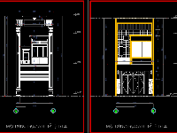 Full bản vẽ nhà phố 2 tầng 5.25x19m (Kiến trúc, kết cấu, điện nước)