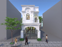 Full bản vẽ thi công nhà phố 2 tầng 5x17.5m tân cổ điển 
