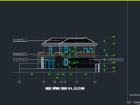 Full Bản vẽ triển khai chi tiết Kiến trúc biệt thự vườn 20x25m Diện tích xây dựng 230m². Có hồ bơi