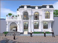 Full file cad bản ve biệt thự 2 tầng tân cổ điển 6x15m 