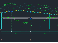 Full file CAD bản vẽ kiến trúc & kết cấu nhà xưởng cơ khí kết cấu thép kích thước 46x251.5m