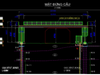 Full file CAD BVTC cầu bộ hành bằng thép, mặt cắt ngang 02 dầm I600,rộng 2.4m; Nhịp L=18.7m