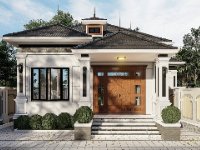 Full hồ sơ bản vẽ CAD Nhà mái Nhật 1 tầng dạng chữ L 13x15m