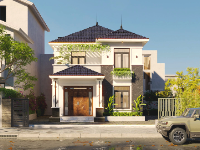 Full hồ sơ bản vẽ file Autocad ảnh 3D Biệt thự mái Nhật 2 tầng kích thước 8.0x12.64m