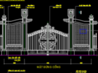 cổng tường rào,cổng nghi môn,dự toán tường rào,bản vẽ cổng chùa