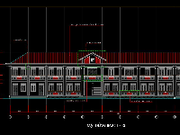 Full hồ sơ thiết kế file CAD Trường Trung học cơ sở 2 tầng 10 phòng học KT 9.6x50.1m