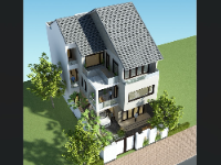 Full hồ sơ thiết kế mẫu biệt thự 3 tầng 10x15m mái dốc