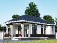Full hồ sơ thiết kế nhà cấp 4 kích thước 8.6x13.9m mái nhật