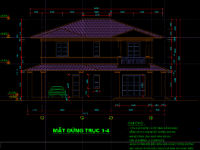 Full phần kiến trúc biệt thự đơn lập đầy đủ chi tiết