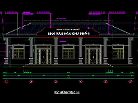 Full Thiết kế bản vẽ + dự toán F1 Nhà văn hóa diện tích 160m2