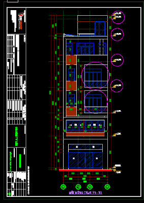 Gửi tới các bạn bãn vẽ autocad nhà phố với các hạng mục kiến trúc, kết cấu.