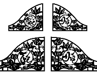 Hai mẫu vòm cổng họa tiết hoa sen kèm chữ Phúc Trí Đức