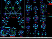 Hồ sơ bản vẽ cad thiết kế chi tiết cột điện cao thế với độ cao 44m