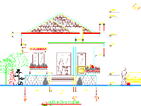 Biệt thự 1 tầng  7x18m,Biệt thự 1 tầng,Bản vẽ CAD Biệt thự,biệt thự vườn 7x18m