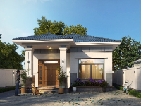 Hồ sơ thiết kế autocad và sketchup nhà vườn 1 tầng mái Nhật 9x13m