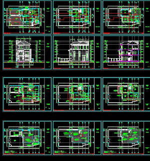 Biệt thự 3 tầng,kích thước13x8.7m,Biệt thự,Kiến trúc,Hồ sơ thiết kế