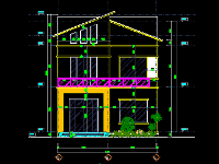 Hồ sơ thiết kế biệt thự phố hiện đại 2 tầng KT 8.7x13.6m