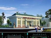 Hồ sơ thiết kế cad tòa nhà Bưu chính viễn thông Xã