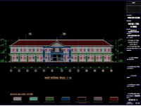 trường học,thi công trường học,bản vẽ trường học,vẽ trường học,Trường học 2 tầng