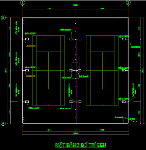 Hồ sơ thiết kế điện sân tennis bằng Autocad