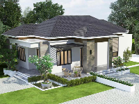 Biệt thự nhà vườn,kiến trúc biệt thự 1 tầng,revit biệt thự 1 tầng,biệt thự 1 tầng 10x17.6m