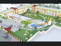 Hồ sơ thiết kế kiến trúc kết cấu trường mầm non Ischool Trà Vinh 2 tầng