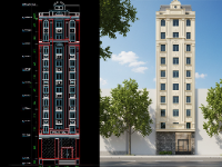 Hồ sơ thiết kế kỹ thuật kiến trúc khách sạn Tài Thanh 10x19m ở Đà Nẵng