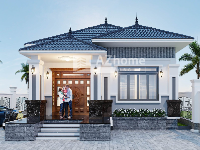 Hồ sơ thiết kế nhà 1 tầng mái nhật 8.2x16.59m