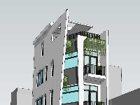 Hồ sơ thiết kế nhà phố 5 tầng kích thước 3.6x18m hình khối độc đáo