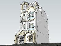 Hồ sơ thiết kế nhà phố full cad+sketchup (2d+3d)