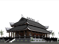 Hồ sơ thiết kế sơ bộ- Model chùa Việt Nam