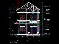 Hồ sơ thiết kế thi công nhà phố 2 tầng 1 tum KT 7.43x13.5m