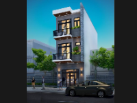 Hồ sơ TKTC kiến trúc mẫu nhà phố 3 tầng 4.5x11.5m