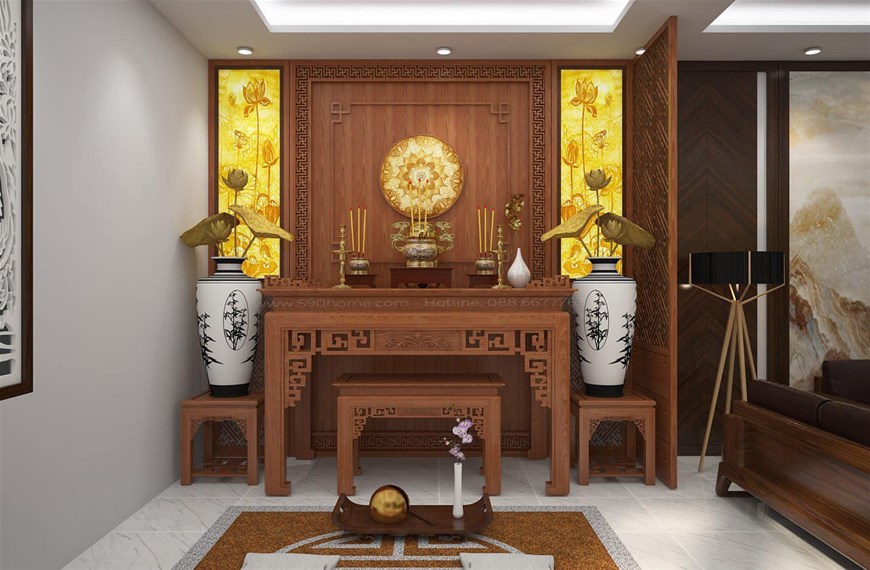 phòng thờ phong thủy, thiết kế phòng thờ, bố trí phòng thờ, hướng đặt bàn thờ, phòng thờ trong nhà ống