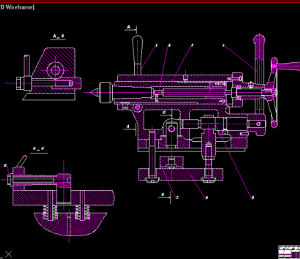 Khai triển bàn xe dao máy tiện T616 bằng Autocad