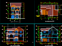 Biệt thự,Bản vẽ Biệt thự 3 tầng,Bản vẽ Biệt thự,Biệt thự 3 tầng 4.5x21m