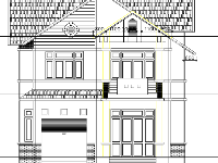 Kiến trúc autocad nhà mái thái 2 tầng chi tiết