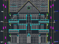 Kiến trúc biệt thự 3 tầng 12x15m - CAD