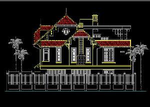 bản vẽ biệt thự,mẫu biệt thự,biệt thự mái thái,kiến trúc mái thái